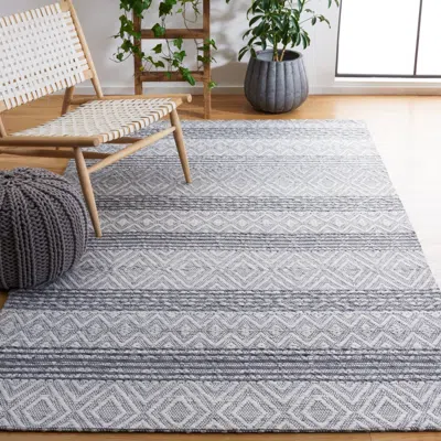 Safavieh Marbella Hand Made Area Rug, Ivory / Grey Bohemian Style Non-shedding In Gray