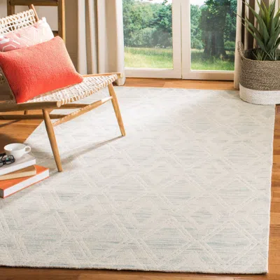 Safavieh Marbella Hand Made Area Rug, Light Blue / Ivory Contemporary Style Non-shedding In Gray