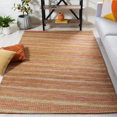 Safavieh Marbella Hand Made Area Rug, Natural / Red Bohemian Style Non-shedding In Multi
