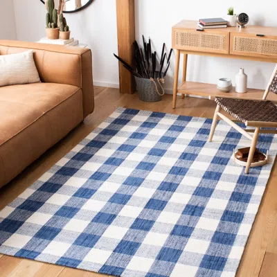 Safavieh Marbella Hand Made Area Rug, Navy / Ivory Country Floral Style Non-shedding In Blue