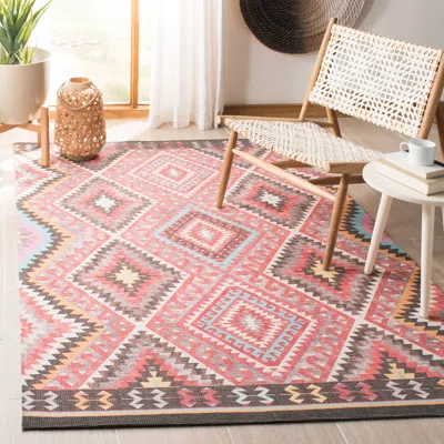Safavieh Marbella Hand Made Area Rug, Red / Gold Bohemian Style Non-shedding In Pink