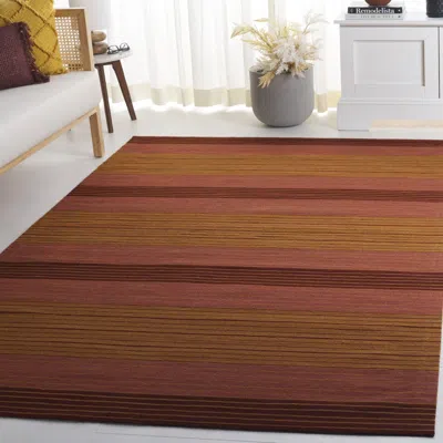 Safavieh Marbella Hand Made Area Rug, Rust Contemporary Style Non-shedding In Brown