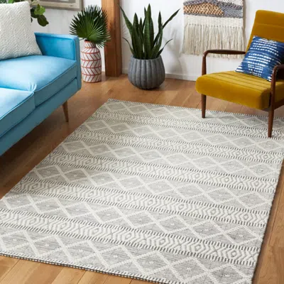 Safavieh Marbella Machine Made Area Rug, Ivory / Black Bohemian Style Easy Care In Gray