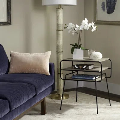 Safavieh Marcel Retro Mid Century Three Tier End Table In Black