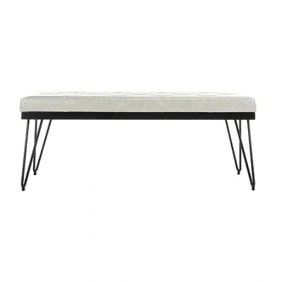 Safavieh Marcella Faux Leather Accent Bench In Gray