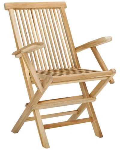Safavieh Marcus Teak Folding Arm Chair In Neutral