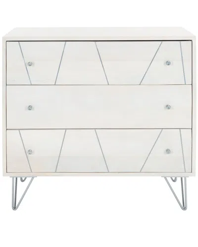 Safavieh Marigold Silver 3 Drawer Chest In White