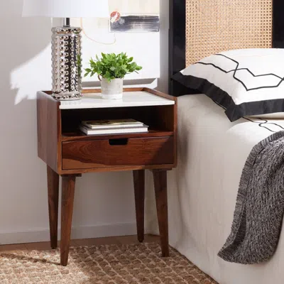 Safavieh Marion 1 Drawer Nightstand In Brown