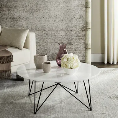 Safavieh Maris Retro Mid Century Lacquer Coffee Table In White