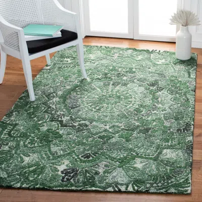 Safavieh Marquee Hand Made Area Rug, Green / Ivory Traditional Style Non-shedding