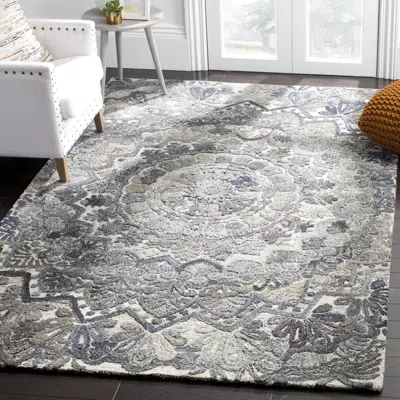 Safavieh Marquee Hand Made Area Rug, Grey / Multi Traditional Style Non-shedding In Gray