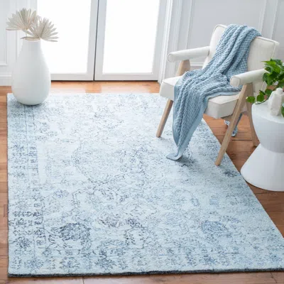 Safavieh Marquee Hand Made Area Rug, Light Blue / Navy Traditional Style Non-shedding