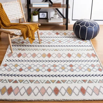 Safavieh Marrakesh Machine Made Area Rug, Ivory / Multi Bohemian Style Easy Care