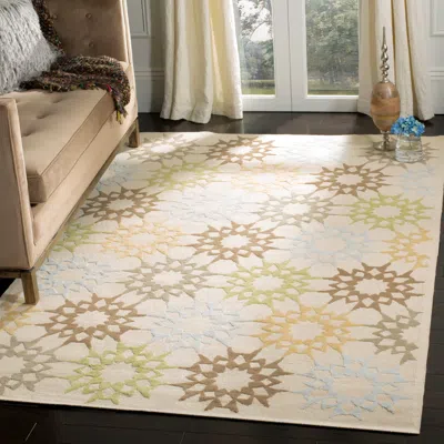 Safavieh Martha Stewart Hand Made Area Rug, Creme Contemporary Style Non-shedding In Multi