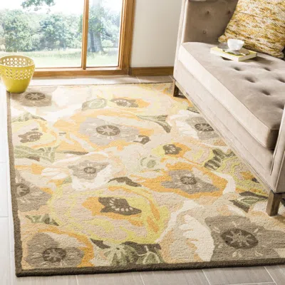 Safavieh Martha Stewart Hand Made Area Rug, Gold Contemporary Style Non-shedding In Multi
