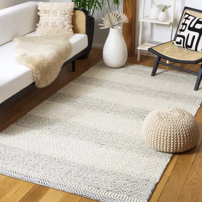 Safavieh Martha Stewart Hand Made Area Rug, Ivory / Grey Bohemian Style Non-shedding In Gray
