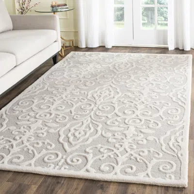 Safavieh Martha Stewart Hand Made Area Rug, Whetstone Grey Traditional Style Non-shedding In White
