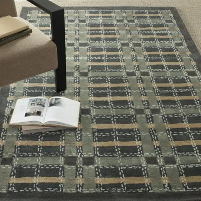 Safavieh Martha Stewart Hand Made Area Rug, Wrought Iron Navy Contemporary Style Non-shedding In Green