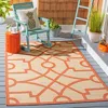 Safavieh Martha Stewart Indoor Outdoor Machine Made Area Rug, Beige / Terracotta Contemporary Style Easy Care In Orange