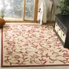 Safavieh Martha Stewart Indoor Outdoor Machine Made Area Rug, Creme / Red Country Floral Style Easy Care In Pink