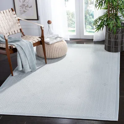 Safavieh Martha Stewart Indoor Outdoor Machine Washable Area Rug, Silver / Grey Contemporary Style Easy Care In Blue