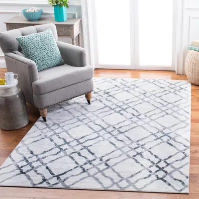 Safavieh Martha Stewart Isabella Machine Made Area Rug, Ivory / Grey Modern Style Easy Care In Gray