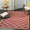 Safavieh Martha Stewart Machine Made Area Rug, Red / Ivory Contemporary Style Easy Care In Red