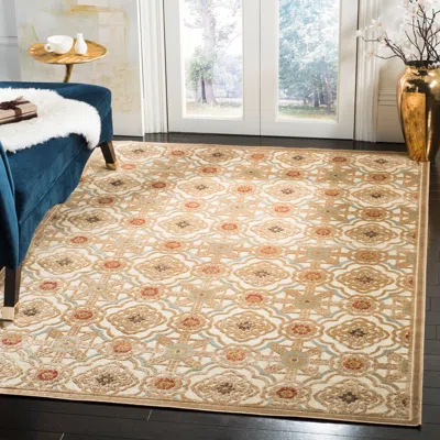 Safavieh Martha Stewart Machine Made Area Rug, Taupe / Cream Traditional Style Easy Care