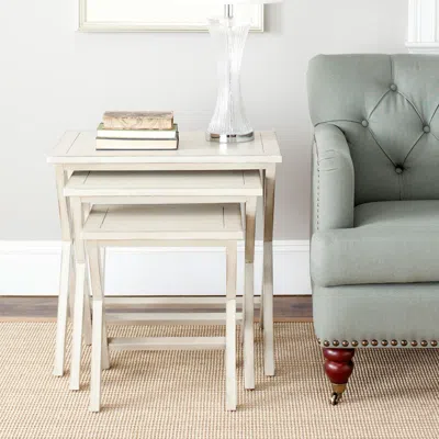 Safavieh Maryann Stacking Tray Tables In White