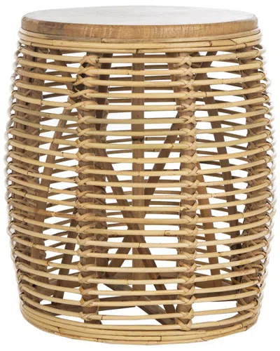 Safavieh Maui Rattan Drum Stool Table In Brown