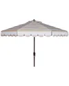 Safavieh Maui Single Scallop Striped 9ft Crank Push Button Tilt Umbrella