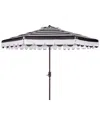 Safavieh Maui Single Scallop Striped 9ft Crank Push Button Tilt Umbrella