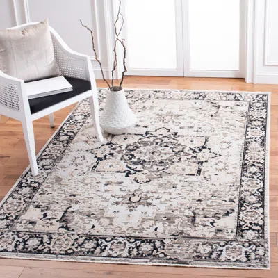 Safavieh Mayflower Machine Made Area Rug, Beige / Grey Traditional Style Easy Care In Gray