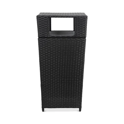Safavieh Mazeli Outdoor Trash Bin In Black