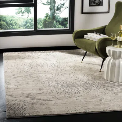 Safavieh Meadow Machine Made Area Rug, Ivory / Grey Contemporary Style Easy Care In Neutral
