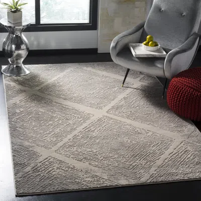 Safavieh Meadow Machine Made Area Rug, Taupe Contemporary Style Easy Care In Gray