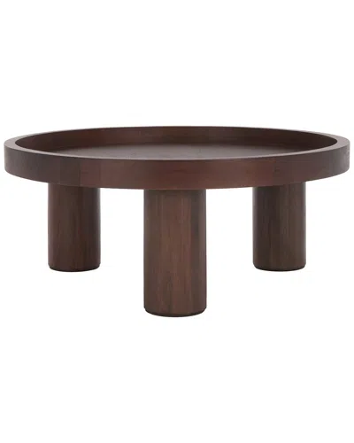 Safavieh Meek 3 Leg Round Coffee Table In Brown
