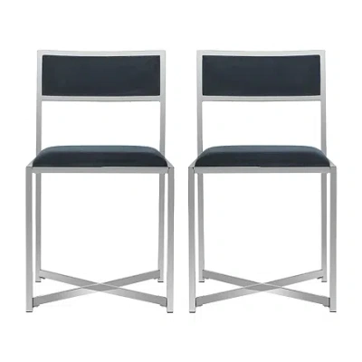 Safavieh Menken Dining Collection 2-pc. Upholstered Dining Chair In Blue