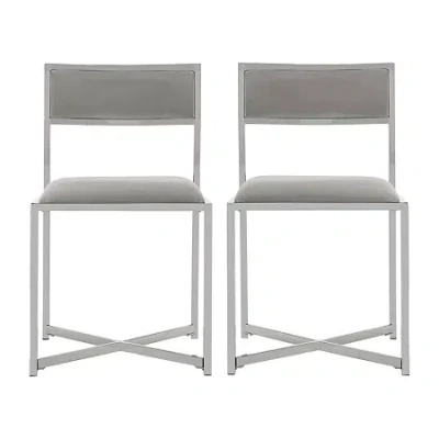 Safavieh Menken Dining Collection 2-pc. Upholstered Dining Chair In Gray