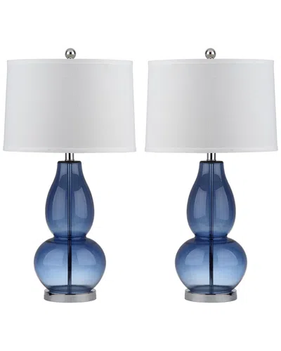 Safavieh Mercurio 28.5in Double Gourd Lamp In Blue