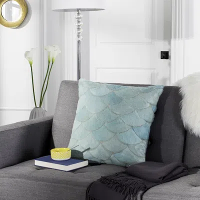 Safavieh Metallic Scale Cowhide Pillow In Gray