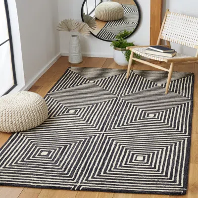 Safavieh Metro Hand Made Area Rug, Black / Beige Contemporary Style Non-shedding