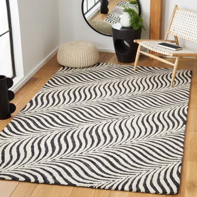 Safavieh Metro Hand Made Area Rug, Black / Beige Contemporary Style Non-shedding
