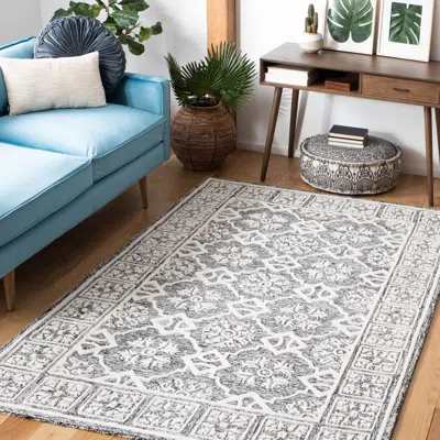 Safavieh Metro Hand Made Area Rug, Black / Ivory Traditional Style Non-shedding In Gray