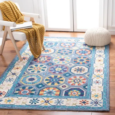 Safavieh Metro Hand Made Area Rug, Blue / Ivory Bohemian Style Non-shedding