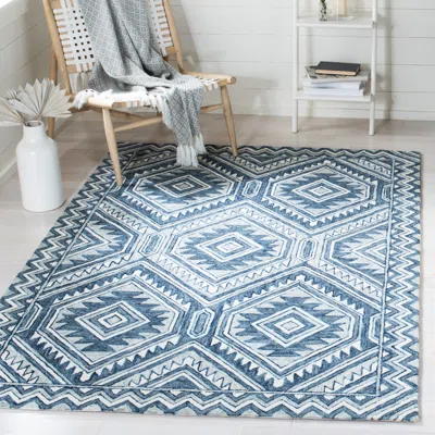 Safavieh Metro Hand Made Area Rug, Blue / Ivory Bohemian Style Non-shedding