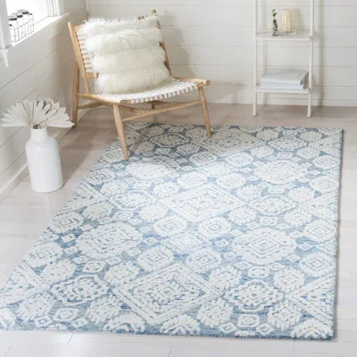 Safavieh Metro Hand Made Area Rug, Blue / Ivory Bohemian Style Non-shedding