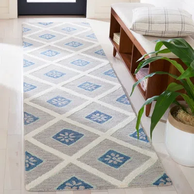 Safavieh Metro Hand Made Area Rug, Blue / Ivory Contemporary Style Non-shedding