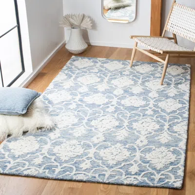 Safavieh Metro Hand Made Area Rug, Blue / Ivory Traditional Style Non-shedding