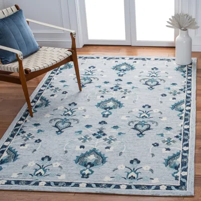 Safavieh Metro Hand Made Area Rug, Blue / Ivory Traditional Style Non-shedding